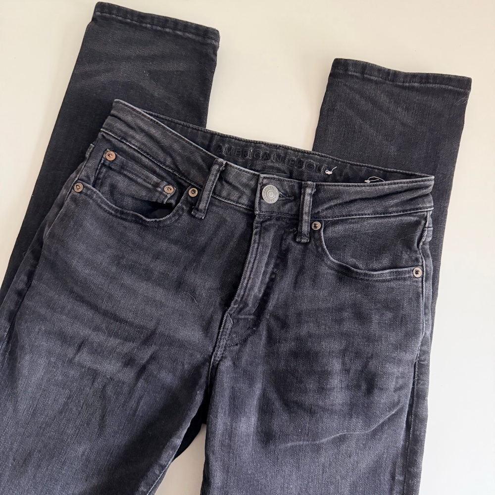 American Eagle Next Level Flex Slim Black Jeans Denim Men's 28x32 - Picture 8 of 11